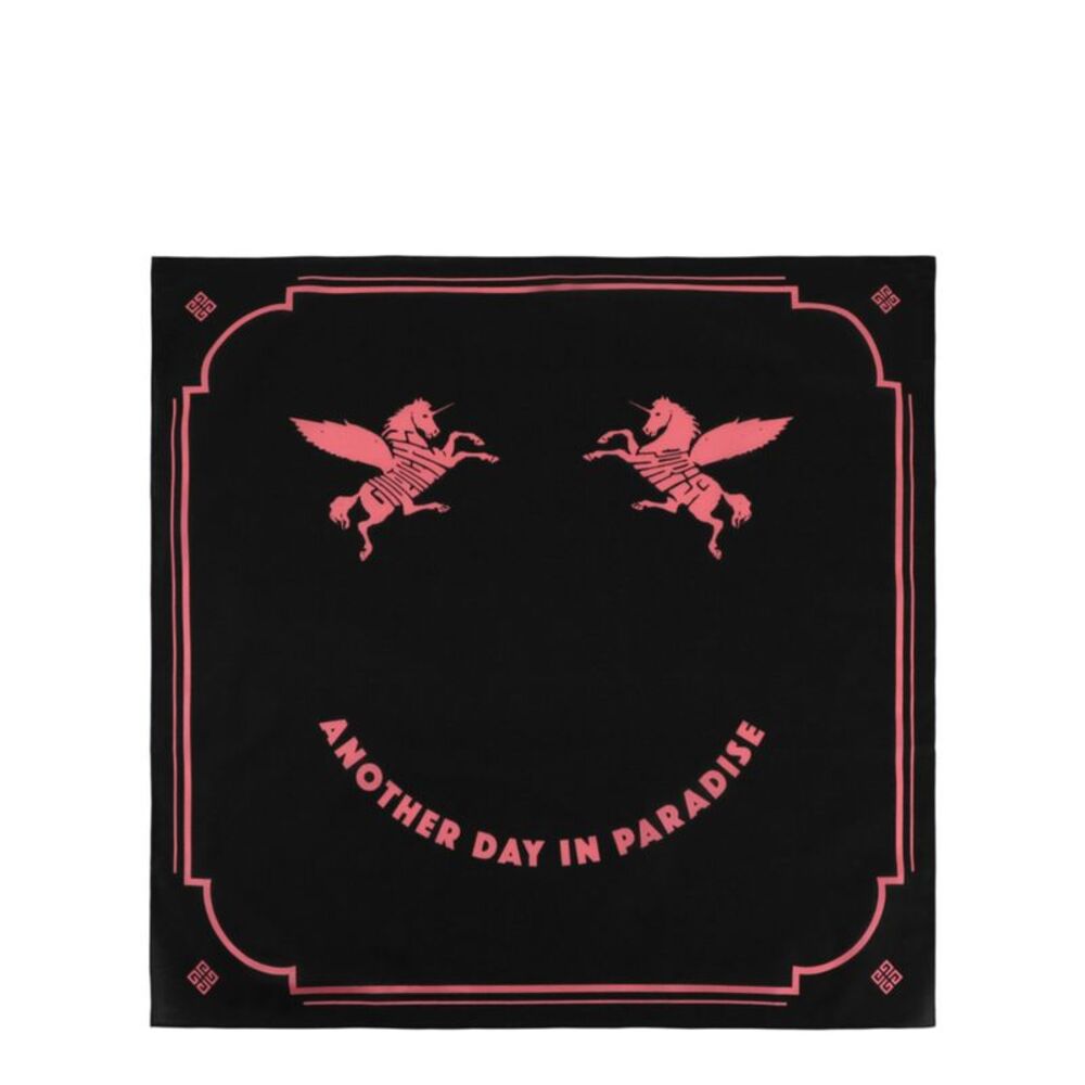 Givenchy Unicorn Embroidery Silk Scarf Mens